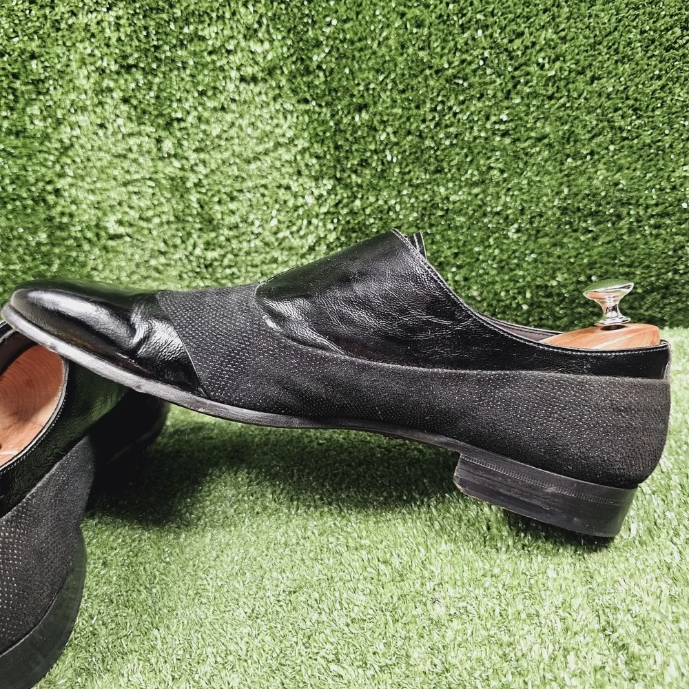 Mezlan Havre Black Leather Monk Strap Beaded Loafer Dress Shoes Mens 11